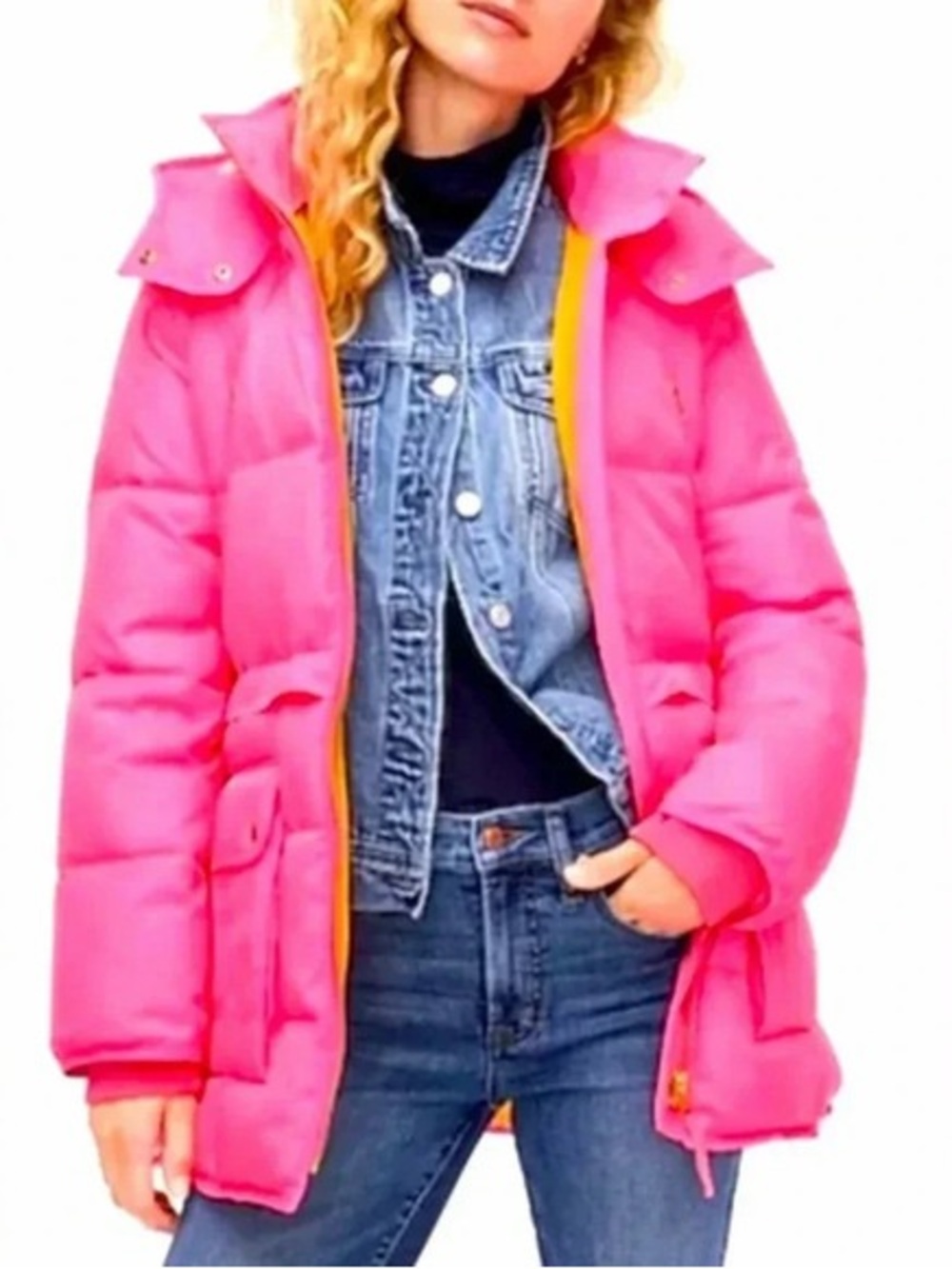 J. Crew Signature Puffer in Hot Pink